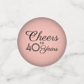 JEDER Geburtstag jubelt Elegantes Rosa und Schwarz Konfetti (Klein Vorderseite)