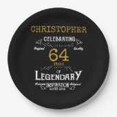 Jeder Geburtstag schwarzer Gold Retro Pappteller (Vorderseite)