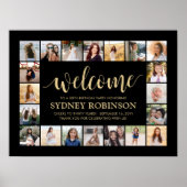 JEDER Geburtstag Willkommen 20 Foto Collage Black Poster (Vorne)