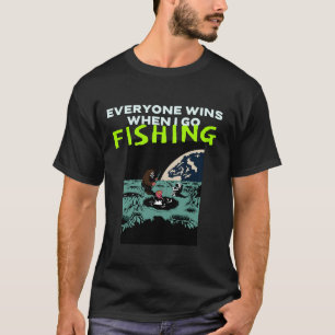 Jeder gewinnt, wenn ich angeln gehe. cranky fishin T-Shirt