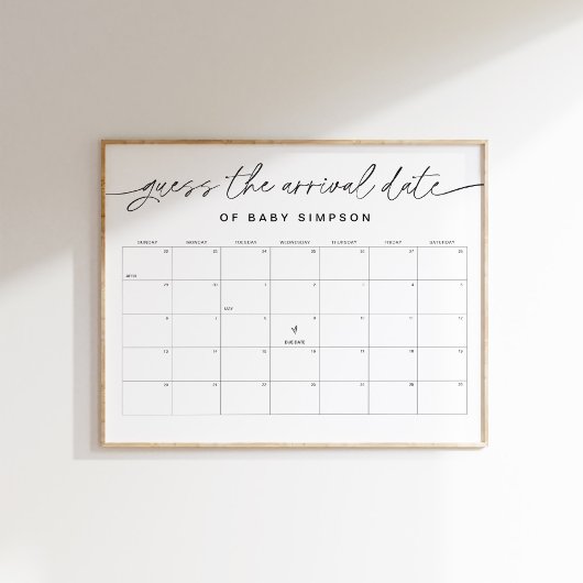 JEDER Guess the Anreisedatum Baby Shower 16x20 Poster