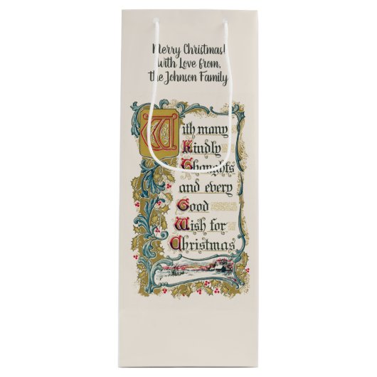 Jeder gute Wunsch nach Weihnachten Geschenktüte Für Weinflaschen (Vorderseite)