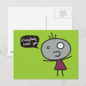 Jeder hasst dich postkarte (Vorne/Hinten)