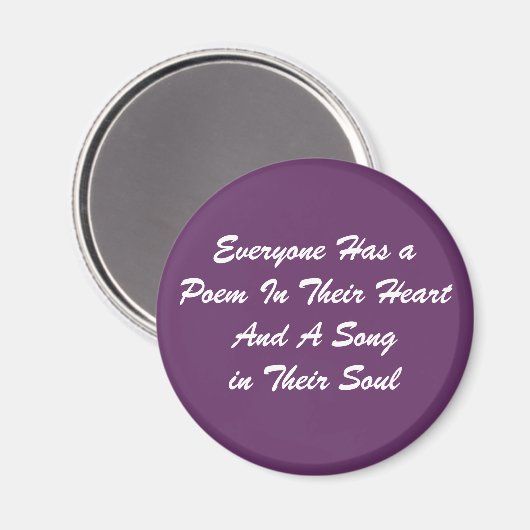 Jeder hat ein Gedicht Magnet (Vorderseite/Rückseite)