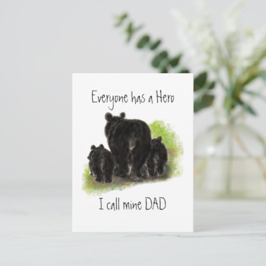 Jeder hat einen Helden, ich nennt Vater, Bären Postkarte (Stehend Vorderseite)