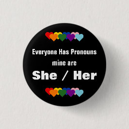 Jeder hat einen Pronomknopf Button