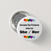 Jeder hat einen Pronomknopf Button (Vorne & Hinten)