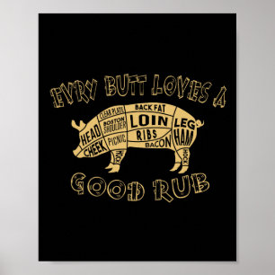 Jeder Hintern verdient eine gute Massage Bbq Schwe Poster