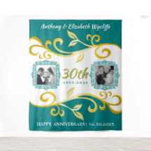 Jeder Hochzeitstag Fügen Sie Ihre Fotos Teal Gold