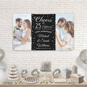 Jeder Hochzeitstag Prost 2 Foto Schwarz und Weiß Banner