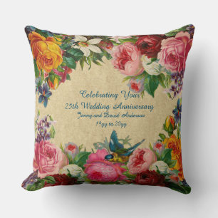 JEDER Hochzeitstag Vintage florale ADD NAMEN Kissen