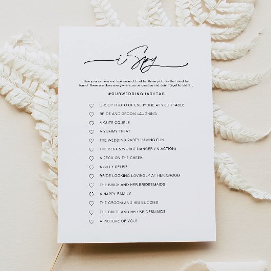 JEDER I Spy Wedding Game Card Einladung