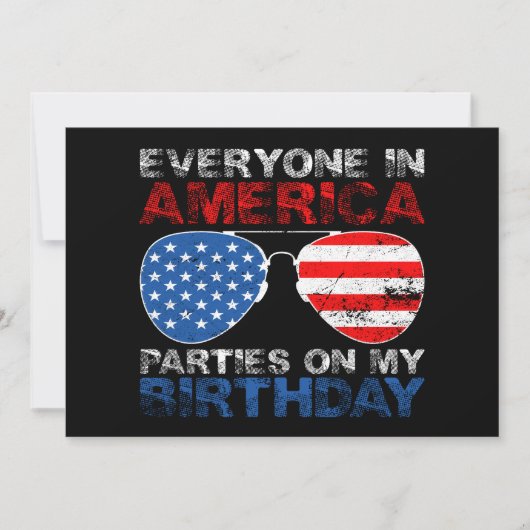 Jeder in Amerika Partys auf meinem Geburtstag Einladung (Vorderseite)