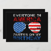 Jeder in Amerika Partys auf meinem Geburtstag Einladung (Vorne/Hinten)