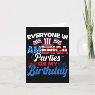 Jeder in amerikanischen Party an meinem 4. Geburts Karte