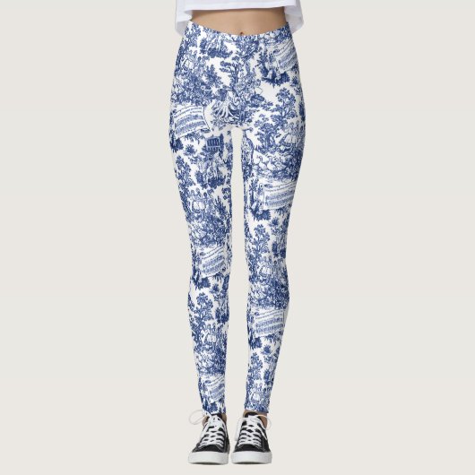 Jeder in Harmony Toile de Jouy (Indigofarbe) Leggings (Vorderseite)