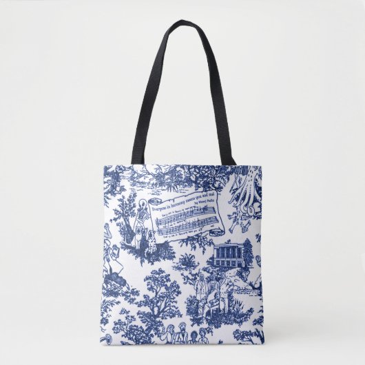 Jeder in Harmony Toile de Jouy (Indigofarbe) Tasche (Vorderseite)
