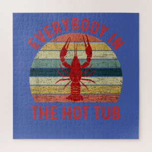 Jeder in Hot Tub Funny Crawfish Crayfish Puzzle