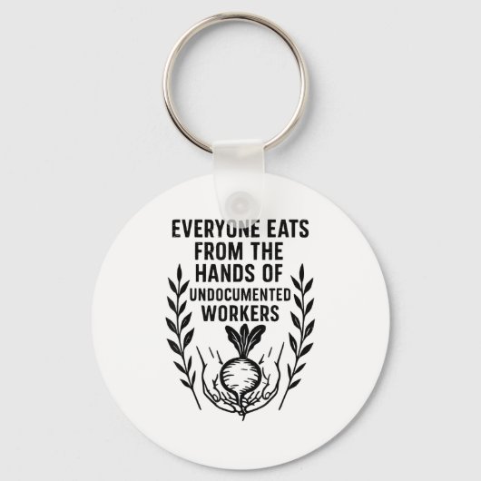 Jeder isst von den Händen der undokumentierten Arb Schlüsselanhänger (Vorderseite)