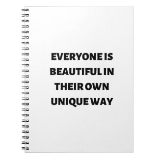 Jeder ist auf seine einzigartige Weise schön Notizblock