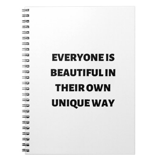 Jeder ist auf seine einzigartige Weise schön Notizblock (Vorderseite)