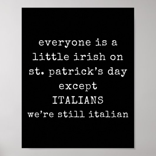 Jeder ist ein bisschen irisch am St. Patrick Day a Poster (Vorne)