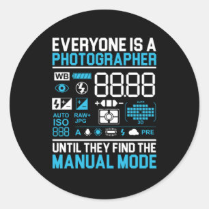 Jeder ist Fotograf Fotokamera Lens Runder Aufkleber