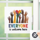 Jeder ist hier Idaho Lehrer willkommen Fensteraufkleber (Zuhause)