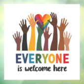 Jeder ist hier Idaho Lehrer willkommen Fensteraufkleber (Blatt 3)