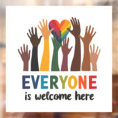 Jeder ist hier Idaho Lehrer willkommen Fensteraufkleber (Blatt 2)