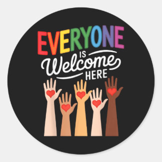 Jeder ist hier Idaho Lehrer willkommen Runder Aufkleber