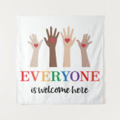 Jeder ist hier Idaho Lehrer willkommen Wandteppich (Vorderseite)