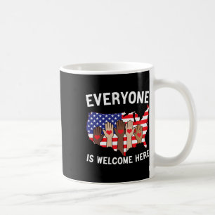 Jeder ist hier willkommen, die amerikanische Fahne Kaffeetasse