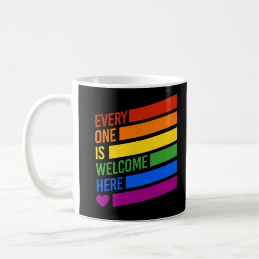 Jeder ist hier willkommen kaffeetasse (Links)