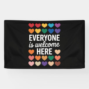 Jeder ist hier willkommen LGBTQ Banner