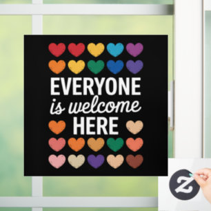 Jeder ist hier willkommen LGBTQ Fensteraufkleber