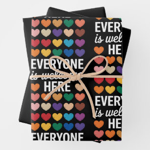 Jeder ist hier willkommen LGBTQ Geschenkpapier Set