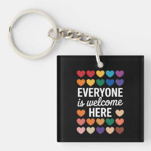 Jeder ist hier willkommen LGBTQ Schlüsselanhänger