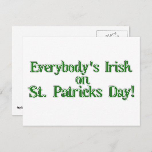 Jeder ist irisch... Textbild Postkarte (Vorne/Hinten)