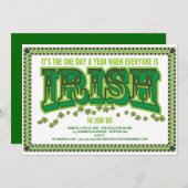 Jeder ist irisches St. Patrick's Day Party Einladung (Vorne/Hinten)