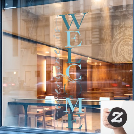 Jeder ist Willkommen Business Shop Deco Fensteraufkleber (Café-Fenster)
