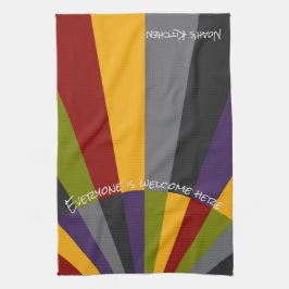 Jeder ist willkommen hier Sunrise Kitchen Teetuch Geschirrtuch