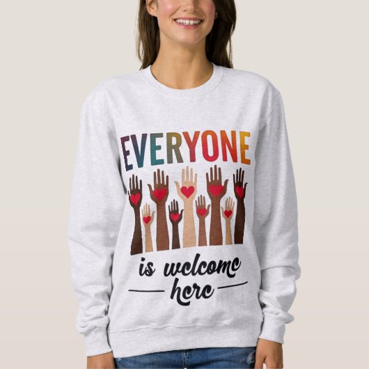 Jeder ist willkommen hier - USA Diversity & Unity Sweatshirt (Vorderseite)