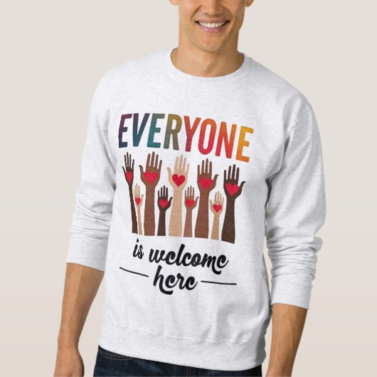 Jeder ist willkommen hier - USA Diversity & Unity Sweatshirt (Vorderseite)