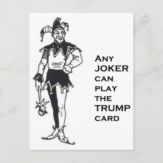 JEDER JOKER KANN TRUMP POSTKARTE (Vorderseite)