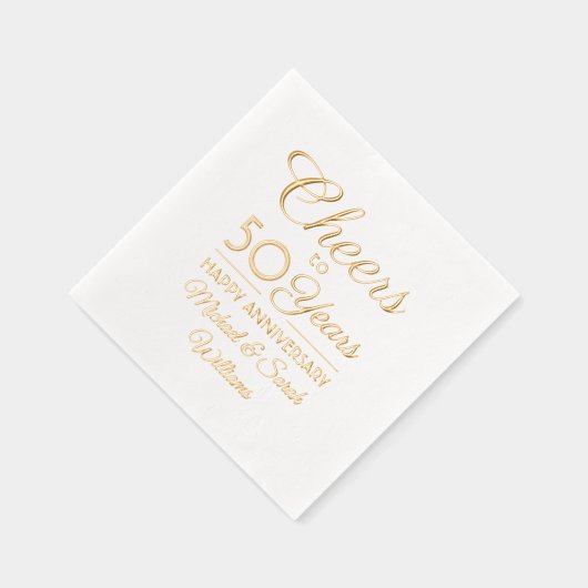 JEDER Jubiläum Cheers Elegant Classic Script Real Servietten Mit Folie (Rechts)