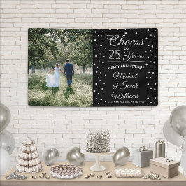 JEDER Jubiläum Cheers Elegantes Foto Black & White Banner