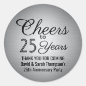 JEDER Jubiläum jubelt Schwarz und Silber Imitate F Runder Aufkleber (Vorderseite)