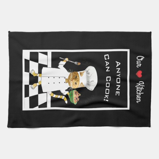 Jeder kann kochen! All-Black Kitchen Handtuch (Horizontal)