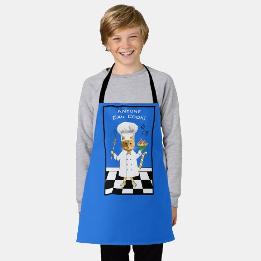 Jeder kann kochen! Blue Kitty Schürze (Small) (Getragen)